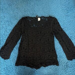 H&M Black Lace Blouse